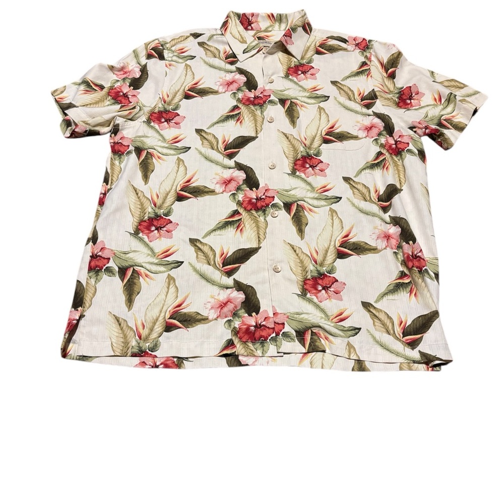 Tommy Bahama Hawaiian Floral Print Button Up XL Shirt